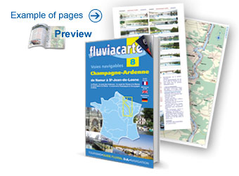 Nautischer Führer Fluviacarte 21 Voies navigables France itinéraires Itinéraires fluviaux Karte der Binnenschifffahrtswege Frankreich 